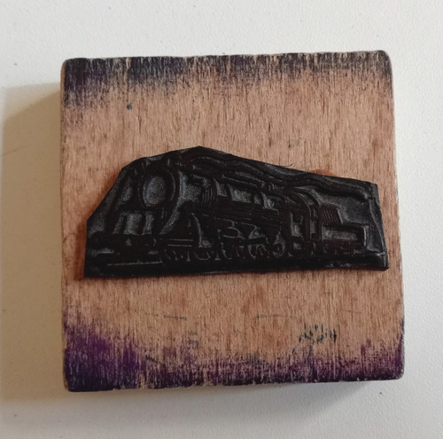 Ancien tampon encreur - ancien, bois