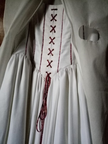 Robe médiévale blanche avec - robe,