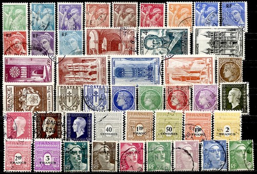 France lot 45 timbres - france,