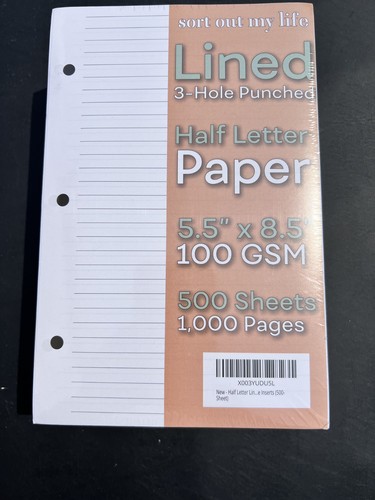 Half letter paper sort out - half,