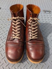 YUKETEN  Boots Leather Brown  Johnson Cap Toe Work Boots Size US 10.5