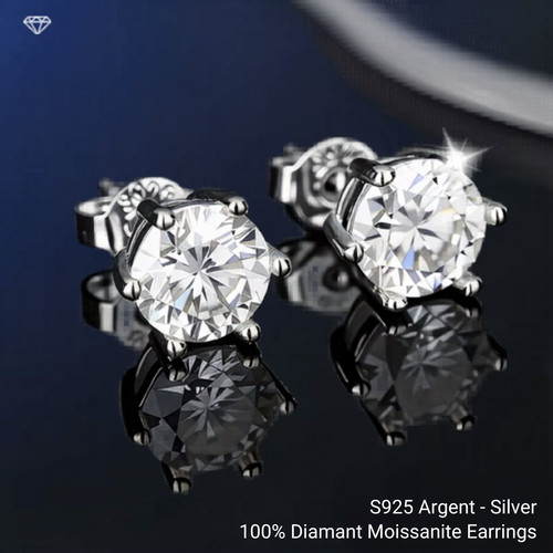 Boucles oreilles diamant - boucles, d'oreilles