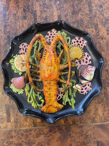 Assiette barbotine trompé - assiette,