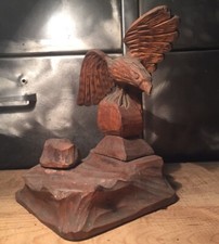 Encrier Sculpté Bois Aigle
