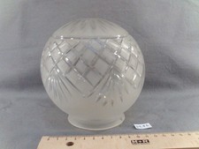 1930 1950s Satin Clear Glass Ball Shade (DE83)