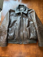 Pelle Studio Brown Leather Bomber Jacket Men’s L Vintage Full Zip