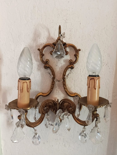 Ancienne applique bronze et - applique, en