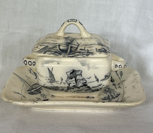 Moutardier faience decors - moutardier,