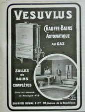  PRESS AD 1914 VESUVLUS AUTOMATIC GAS BATH HEATER