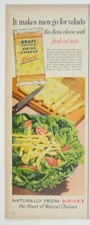 Vintage Kraft Natural Swiss Cheese Advertisement Print  Salad MOD Kitchen Decor
