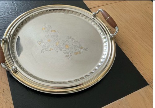 Plat décoratif vintage signé