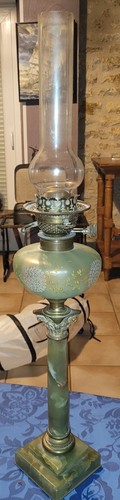 Large antique oil lamp - antique,
