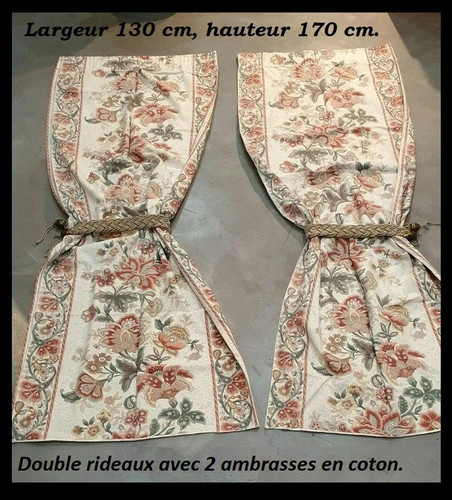 Double rideaux fleuris - , avec