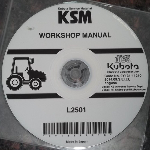 Kubota l2501 manuel atelier - l2501,