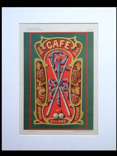 Enseigne cafe billard 1900 - billard,