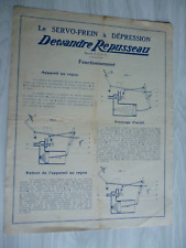 old advertising manual Dewandre Repusseau servo-brake vacuum