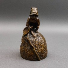 E. A. Lanceray (Russian, 1848-1886) Antique Boy On Sack Bronze Bell Sculpture