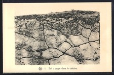 Old postcard Le Condroz, Soil: cut in limestone 
