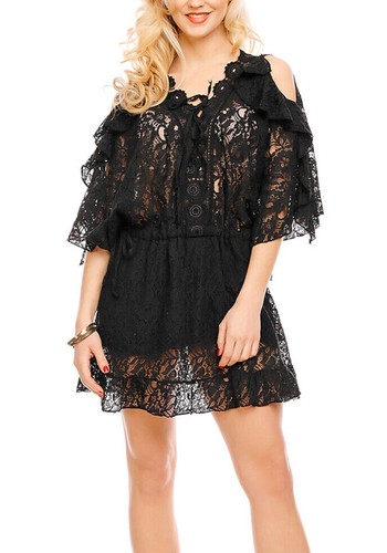 Mini robe longue maille - robe,