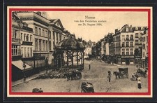 Old postcard Namur, street view with café 