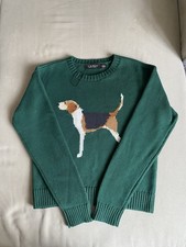 Ralph Lauren Intarsia-knit Bear Dog Teddy Jumper Graphic Sweater Beagle Green S