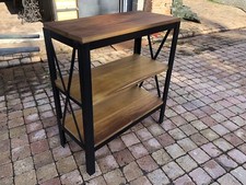 CREATION Etagére basse meuble industriel sur mesure bois métal