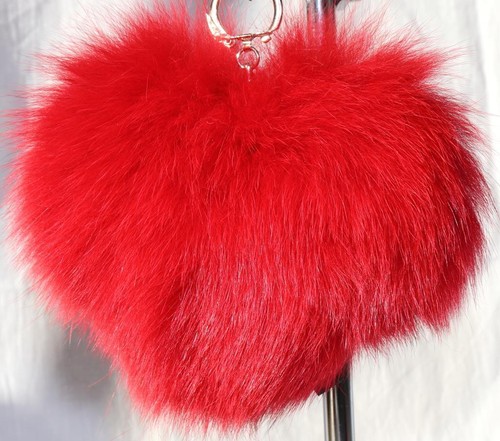 Vison cœur fourrure pendentif - cœur,