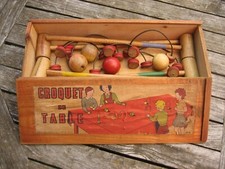 Ancien Jeu de Croquet de Table