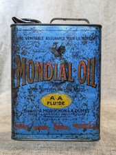 Ancien Bidon d'huile MONDIAL OIL
