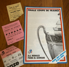 Programme + 3 tickets different )) MONACO V PSG - Finale Coupe de France 1985
