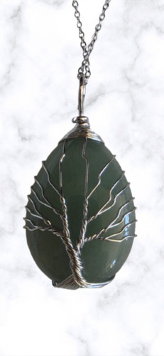 Collier pendentif aventurine - collier,