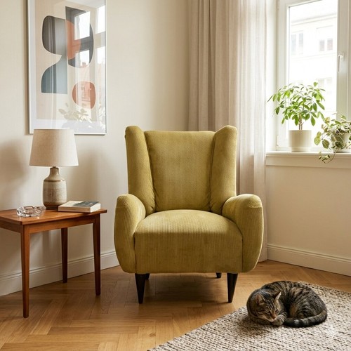 Fauteuil vintage bois teinté - fauteuil,