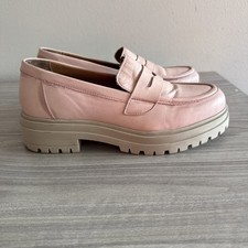 Miz Mooz Legend Women's Shoes Pink Leather Slip On Comfort Chunky Loafers EU 39