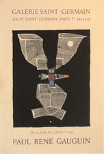 Paul René GAUGUIN (1911-76) Rare Affiche d'art Lithographie 73x49cm Surréaliste