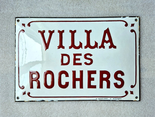 Rare plaque émaillée villa - plaque,