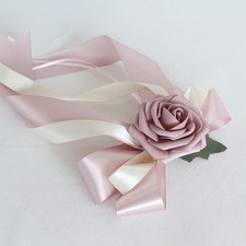 Noeud Décoration Voiture Mariage avec Fleur en Soie Convient pour Rétroviseur