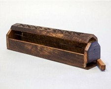 NEW and Hand made mango wooden coffin incense burner.