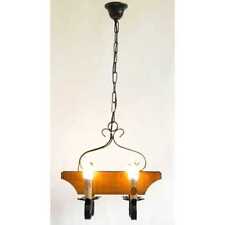 Lustre A Tronchetto en Fer et Bois 4 Lumières Style Cabane De Montagne Rustique