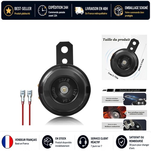 Klaxon universel 12v étanche - 12v,