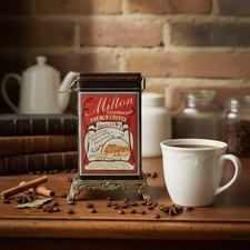 Vintage "Milton French Coffee" Coffee Box, Metal & Chicory, Tea & Cocoa