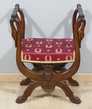 Empire Swan Stool in Mahogany, late 19th century