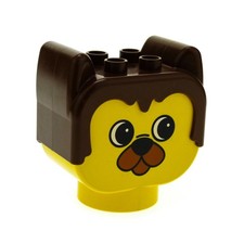1x LEGO Duplo Primo Baby Animal Head Bear Yellow Brown Building Stone Dupbarnaby2
