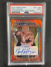 WWE Cards PSA 9 Mint Hulk Hogan Auto /99 Champion Red Prizm 2022 CS-HHG
