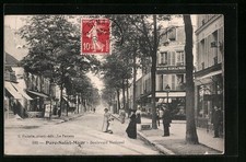 Old postcard Parc-Saint-Maur, Boulevard National 1909 