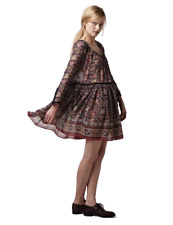 ba&sh Hippocampe Floral Peasant Mini Tunic Kaftan Dress 2 UK 10 US 6 FR 38 VGC