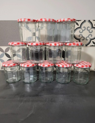 Lot bocaux verre couvercles - 12,
