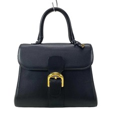 Auth DELVAUX Brillant MM - black Leather Handbag
