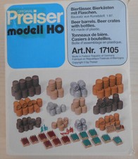 Maquette Ho 1/87 PREISER 17105 Tonneaux de bière et casiers à bouteilles