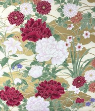 Tissu pivoine japonais floral
