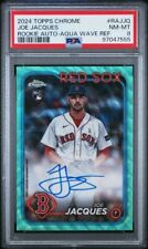 2024 Topps Chrome Joe Jacques Rookie Auto #'d/199 Aqua Wave Ref. RC PSA 8 NM-MT